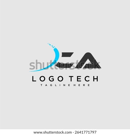 CA initial monogram for technology logo design