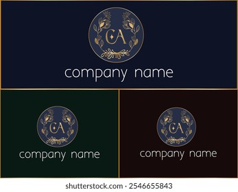 CA Initial Signature logo design template eps file 10.