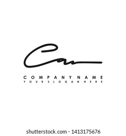CA initial signature logo. handwriting logo template vector,