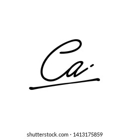 CA initial signature logo. handwriting logo template vector,