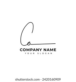 Ca Initial signature logo vector design