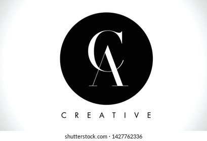 Ca Letter Design Logo Black White Stock Vector (Royalty Free) 1427762336