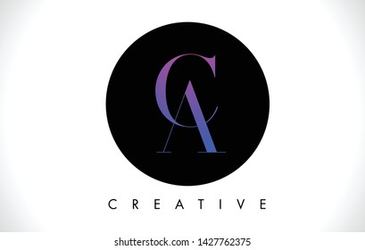 CA Letter Design Logo with Black and White Colors Trendy Vector Illustration. 