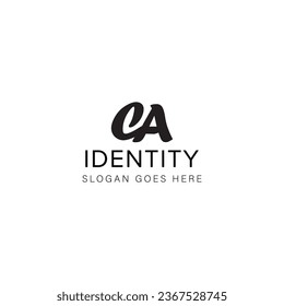 Diseño creativo del logotipo de la letra CA con gráfico vectorial, logotipo CA simple y moderno.