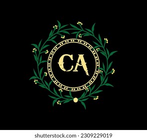 CA-Buchstaben Logo-Design mit kreisförmigem CA-Logo-Design mit einzigartigem und einfachem Design.