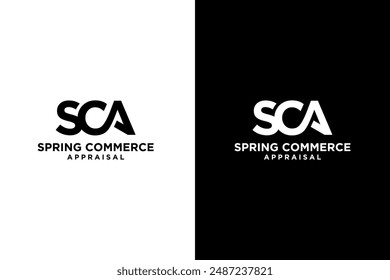 CA letter logo design on white and black background. SCA creative initials letter logo concept.