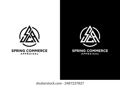 CA letter logo design on white and black background. SCA creative initials letter logo concept.