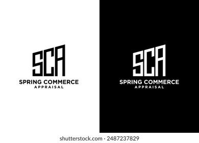 CA letter logo design on white and black background. SCA creative initials letter logo concept.