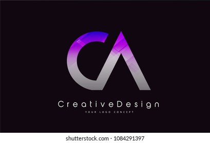 CA Letter Logo Design in Purple Texture Colors. Creative Modern Letters Vector Icon Logo Illustration.