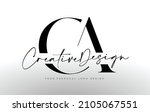 CA Letter Logo Design with Serif Font. CA Icon Logo with united Creative Lettering Minimalist Vector Illustration