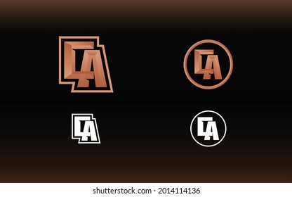 logotipo de carta CA con estilo de juego y colores contemporáneos