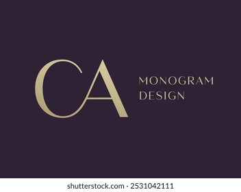 CA letter logo icon design. Classic style luxury initials monogram.