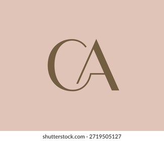 Diseño de icono de logotipo de letra CA. Monograma de las iniciales de lujo de estilo clásico.