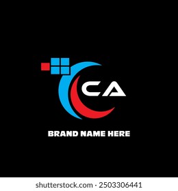 CA letter logo modern logo design on black color background
