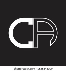 CA Letter logo monogram with oval shape negative space design template