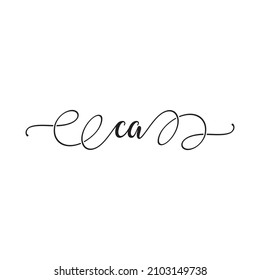 CA letter script logo design concept.