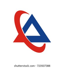 CA letter or triangle  logo design template vector