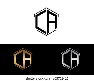 CA letters linked with hexagon shape logo