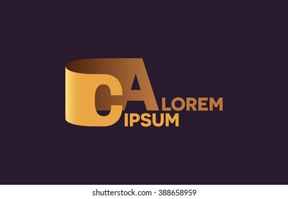 CA letters logo, C and A letters logo alphabet design.