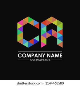 CA letters logo icon mosaic pattern design template