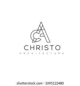 C,A letters vector logo. Architecture logo
