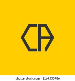 CA logo design with C A letter in vector format.