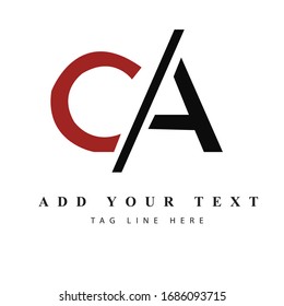 Diseño de logotipo de CA e ilustración de arte vectorial para impresión 