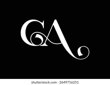 CA logo Design Template Vector Graphic Branding Element.