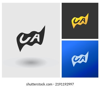 CA Logo with flag shape, company app design