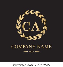 ca logo initial letter luxury royal logo. template symbol. modern golden luxury logo. abstract monogram vector letter mark brand fashion. icon  business monogram boutique font Clothing minimalist.
