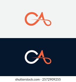 CA Logo, Letter C And Letter A Initial Logo Template. Simple and Minimal Letter AC or CA Monogram Logo Design.