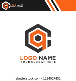 CA logo letter initial, Abstract polygonal Background Logo,