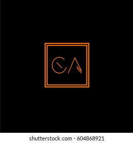 ca logo letter initial, Abstract Polygonal Background Logo, design for Corporate Business Identity,flat icon, Alphabet letter