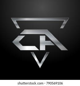 CA Logo, Monogram, Metal