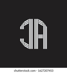 CA Logo monogram with outline style linked isolated on black background