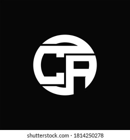 CA Logo monogram with rounded line swipe design template on black background