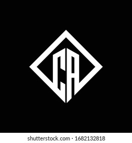 CA logo monogram with square rotate style design template