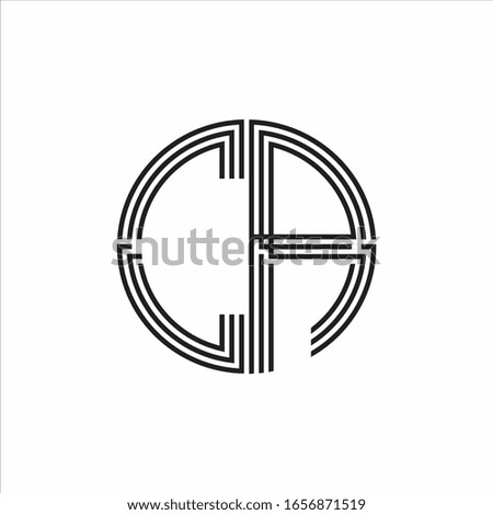CA Logo monogram triple ribbon style line design template isolated on white background