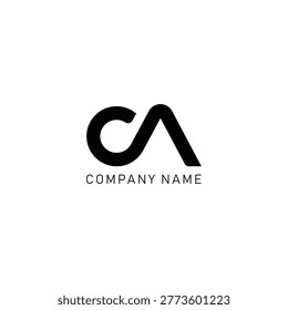 CA Minimalist Logo Design,  Letter CA, AC,  Black  Color Abstract letter icon CA logo. C A, OA Logo,OA Letter.