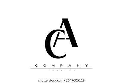 CA Modern Initials Logo Design. Branding logo with stylized initials showcasing bold design and modern aesthetic. Ideal for professional business branding or creative projects focusing on minimalistic
