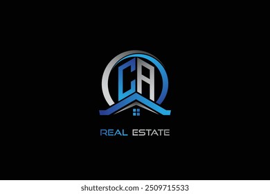 CA real estate letters logo design for construction or house. CA real estate letters logo Vector design