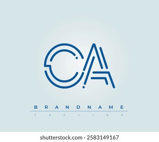 CA Technology Letter Logo Template. This tech letter logo is a graphic mark that uses letters to represent a technology company.