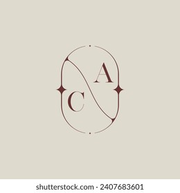 CA wedding classic in elegant monogram with high quality professional design that will print well