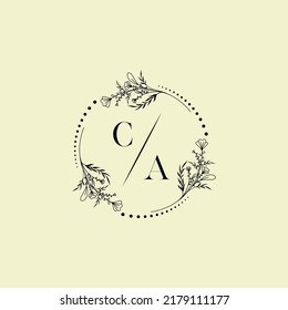 CA wedding initial logo letters in high quality professional design that will print well across any print media