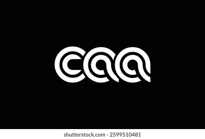 CAA Creative Unique Modern Letter Logo Design. Stylized logo featuring a unique letter design, presenting abstract minimalist aesthetics and modern appeal.