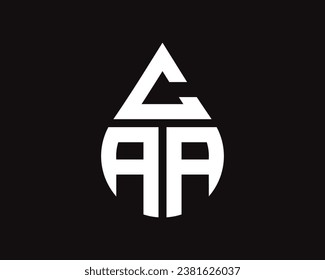 CAA letter water drop shape logo design. CAA drop logo simple design.