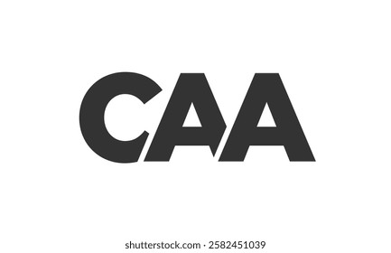 CAA logo design template with strong and modern bold text. Initial based vector logotype featuring simple and minimal typography. Trendy company identity ideal for businesses brand presence.