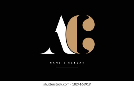 CA,AC ,C ,A  Abstract letters Logo Monogram