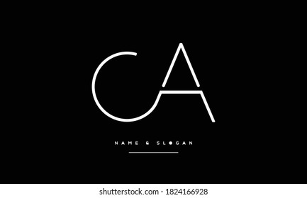 CA,AC ,C ,A  Abstract letters Logo Monogram