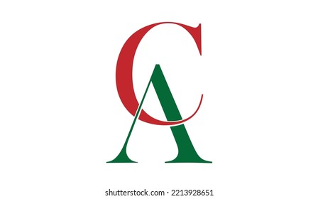 CA,AC ,C ,A Abstract letters Logo Monogram